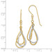 14K Two-tone Gold Diamond-cut Tear Drop Shepherd Hook Earrings - (B42-320)