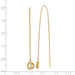 14K Yellow Gold Polished Diamond-cut Box Chain Love Knot Threader Earrings - (B42-663)