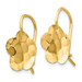 14K Yellow Gold Concave Hammered Flower Disc Earrings - (B44-449)