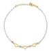 14K Two-tone Gold Oval Link with Diamond-cut Beads & Heart with 1'' extension Anklet - Length 9'' inches - (C64-260) 14K Two-tone Gold Oval Link with Diamond-cut Beads & Heart with 1'' extension Anklet - Length 9'' inches - (C64-260)