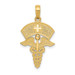 14K Yellow Gold Caduceus with Nurses Cap Pendant - (A82-998)