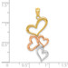 14K Yellow Gold and Rhodium Plated Hearts Pendant - (A84-145) 14K Yellow Gold and Rhodium Plated Hearts Pendant - (A84-145)