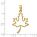 14K Yellow Gold Polished Cut Out Maple Leaf Pendant - (A84-156)