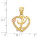 14K Two-tone Gold Initial Letter L In Heart Charm Pendant - (A84-528)