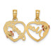 14K Two-tone Gold Mom - Daughter Breakable Hearts Pendant - (A84-816)