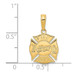 14K Yellow Gold Fire Dept Shield Pendant - (A85-323)