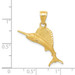 14K Yellow Gold Sail Fish Pendant - (A85-362)