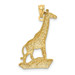 14K Two-tone Gold with Rhodium Diamond-cut Polished Giraffe Pendant - (A85-701) 14K Two-tone Gold with Rhodium Diamond-cut Polished Giraffe Pendant - (A85-701)