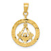 14k Yellow Gold Masonic Symbol In Wreath Pendant - (A85-830)