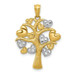 14K Two-tone Gold Two-tone Tree of Life with Hearts Pendant - (A85-977)