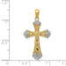 14K Yellow Gold Rhodium Reversible Cross Pendant - (A86-947) 14K Yellow Gold Rhodium Reversible Cross Pendant - (A86-947)