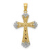 14K Yellow Gold Rhodium Reversible Cross Pendant - (A86-947) 14K Yellow Gold Rhodium Reversible Cross Pendant - (A86-947)
