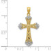 14K Yellow Gold Rhodium Reversible Cross Pendant - (A86-947) 14K Yellow Gold Rhodium Reversible Cross Pendant - (A86-947)