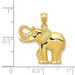 14k Yellow Gold Polished & Satin Elephant Pendant - (A87-141)
