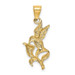 14k Yellow Gold Polished Hummingbird with Flower Pendant - (A87-165)