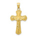 10K Yellow Gold Polished and Textured Crucifix Pendant - (A88-216) 10K Yellow Gold Polished and Textured Crucifix Pendant - (A88-216)