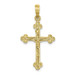 10K Yellow Gold 2-D Narrow Crucifix With Spade Tips Charm Pendant - (A89-211) 10K Yellow Gold 2-D Narrow Crucifix With Spade Tips Charm Pendant - (A89-211)