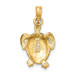 14K Yellow Gold 2-D Textured Sea Turtle Charm Pendant - (A92-246) 14K Yellow Gold 2-D Textured Sea Turtle Charm Pendant - (A92-246)