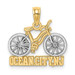 14k Yellow Gold and White Rhodium Ocean City, NJ Under Bicycle Charm Pendant - (A94-226) 14k Yellow Gold and White Rhodium Ocean City, NJ Under Bicycle Charm Pendant - (A94-226)
