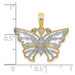 14K Yellow Gold with White Rhodium Diamond-cut Butterfly Charm Pendant - (A94-466) 14K Yellow Gold with White Rhodium Diamond-cut Butterfly Charm Pendant - (A94-466)