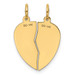 14K Yellow Gold Break-apart I Love You Charm Pendant - (A98-657)