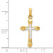 14K Two-tone Gold Hollow Cross Pendant 28mm length - (B11-377) 14K Two-tone Gold Hollow Cross Pendant 28mm length - (B11-377)
