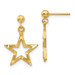 14K Yellow Gold Polished & Diamond-cut Star Dangle Post Earrings - (B40-895)