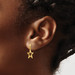 14K Yellow Gold Polished & Diamond-cut Star Dangle Post Earrings - (B40-895)