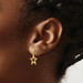 14K Yellow Gold Polished & Diamond-cut Star Dangle Post Earrings - (B40-895)