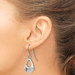 14K White Gold Teardrop Hollow Dangle Earrings - (B42-287)