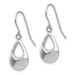 14K White Gold Teardrop Hollow Dangle Earrings - (B42-287)