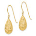 14K Yellow Gold Puff Teardrop Earrings - (B42-301)