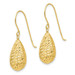 14K Yellow Gold Puff Teardrop Earrings - (B42-301)