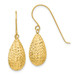 14K Yellow Gold Puff Teardrop Earrings - (B42-301)