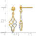 14K Two-tone Gold Post Dangle Earrings - (B42-437)