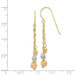 14K Tri-Color Gold Strands with Diamond-cut Bead Earrings - (B44-510)