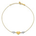 14K Two-tone Gold Diamond-cut Puffed Heart Love with 1'' extension Anklet - Length 9'' inches - (C64-253) 14K Two-tone Gold Diamond-cut Puffed Heart Love with 1'' extension Anklet - Length 9'' inches - (C64-253)