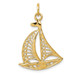 14K Yellow Gold Sailboat Charm - (A82-566)