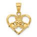 14K Yellow Gold Claddagh Charm 22mm length - (A82-961)