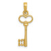 14K Yellow Gold 3-D Key Pendant - (A83-354)