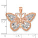 14K Rose Gold Rhodium Plated Diamond-cut Butterfly Pendant - (A83-567)