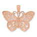 14K Rose Gold Rhodium Plated Diamond-cut Butterfly Pendant - (A83-567)