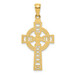 14K Yellow Gold Celtic Cross w/Eternity Circle Pendant - (A83-837)