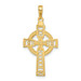 14K Yellow Gold Celtic Cross w/Eternity Circle Pendant - (A83-837)