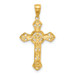 14K Yellow Gold Stick Cross On Ornate Cross Pendant - (A83-886) 14K Yellow Gold Stick Cross On Ornate Cross Pendant - (A83-886)