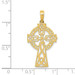 14K Yellow Gold Polished Celtic Cross Pendant - (A84-132)