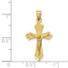14K Yellow Gold Satin & Diamond-cut Crucifix Charm - (A84-624)