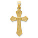 14K Yellow Gold Satin & Diamond-cut Crucifix Charm - (A84-624)