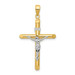 14K Two-tone Gold Hollow Crucifix Pendant 42mm length - (A84-947)