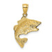 14K Yellow Gold Polished & Textured Bass Pendant - (A85-106) 14K Yellow Gold Polished & Textured Bass Pendant - (A85-106)